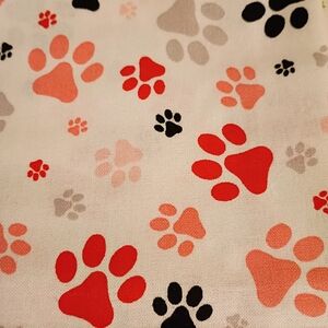 Colorful Paw Print Fabric Cotton Fat Quarter Set Of 3